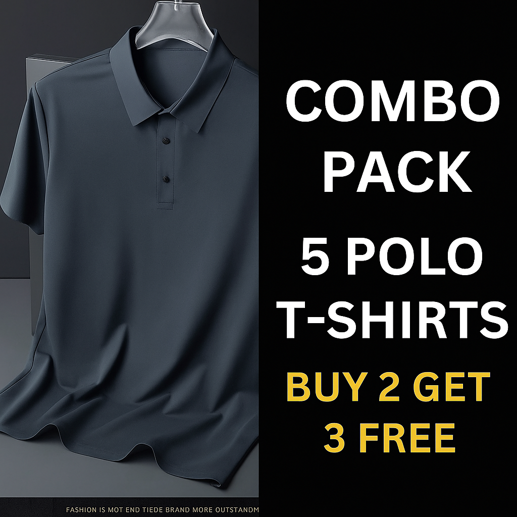 Poly Cotton Solid Half Sleeves Mens Polo T-shirt (Pack of 5)