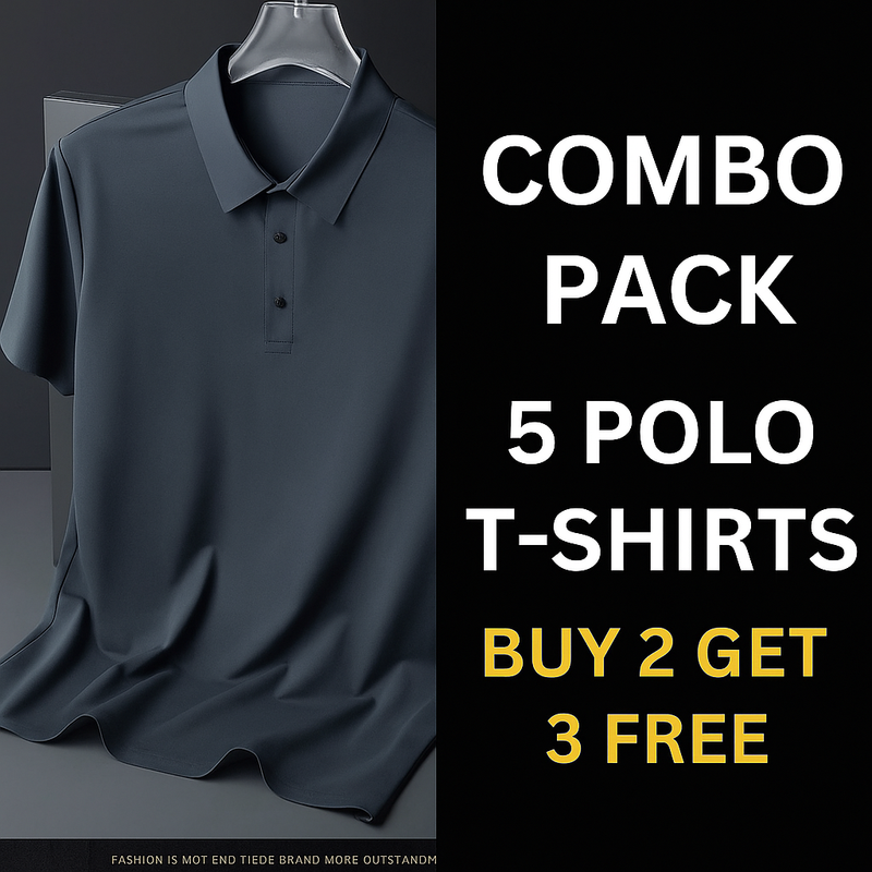 Poly Cotton Solid Half Sleeves Mens Polo T-shirt (Pack of 5)